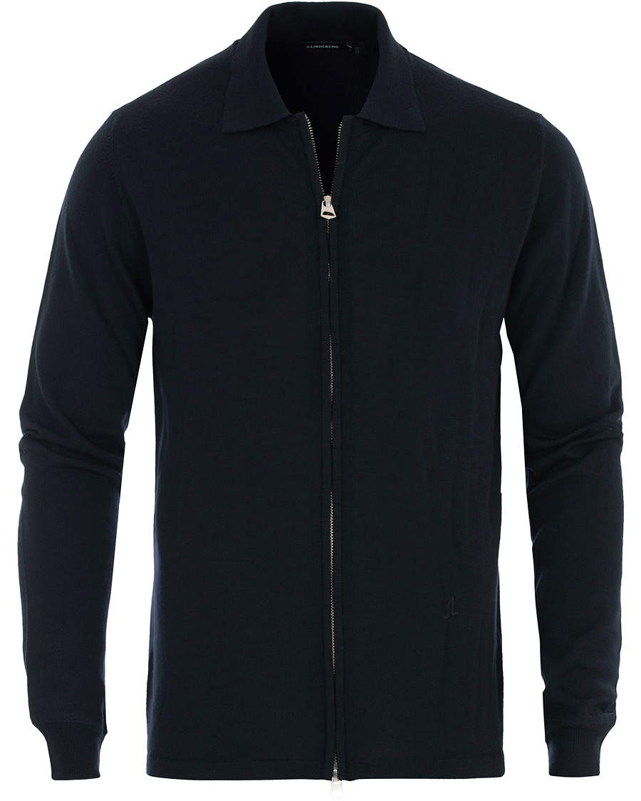 Herre | Gensere | J.Lindeberg | Nyle Full Zip Merino Navy