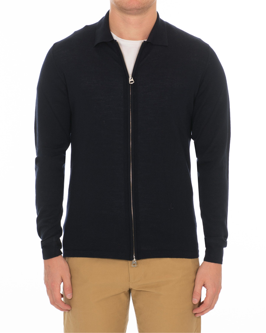 Herre | Gensere | J.Lindeberg | Nyle Full Zip Merino Navy