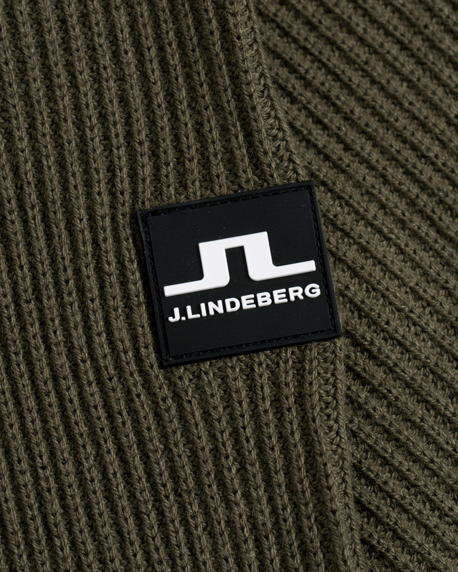 Herre | Gensere | J.Lindeberg | Carlo Cotton/Wool Full Zip Green