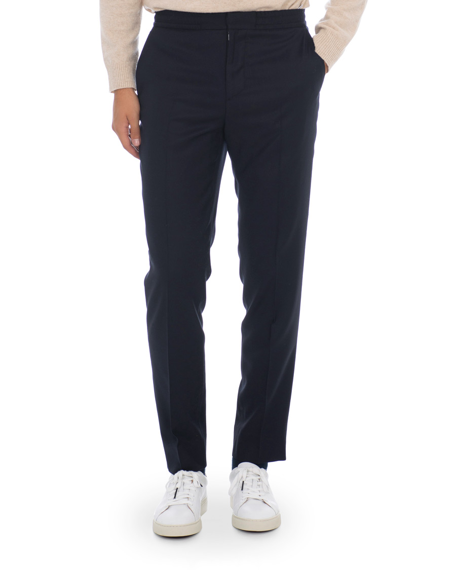 Herre | Bukser | J.Lindeberg | Sasha Drawstring Flannel Trousers Navy