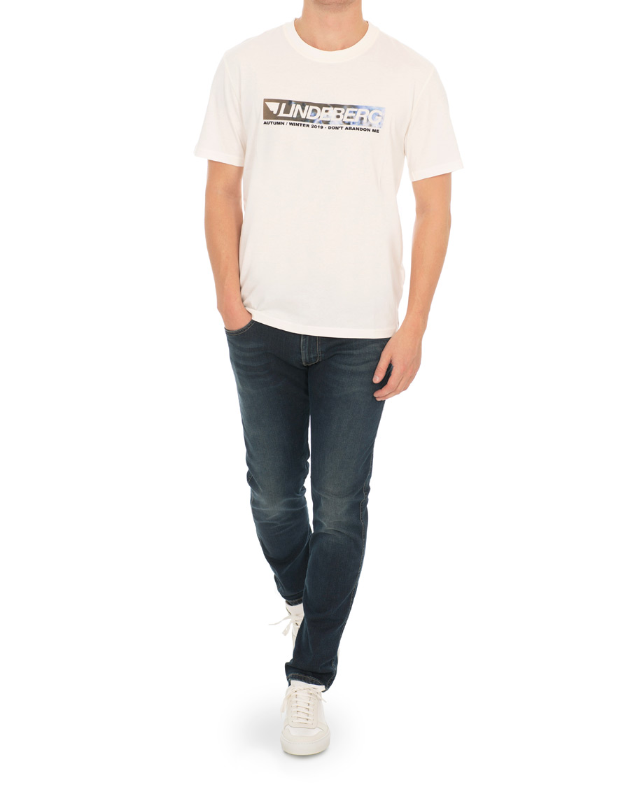 Herre | T-Shirts | J.Lindeberg | Jordan Printed Crew Neck Tee Off White