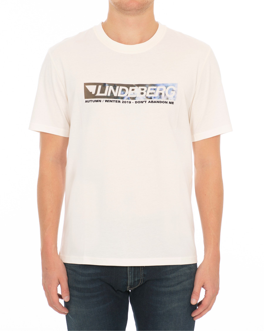 Herre | T-Shirts | J.Lindeberg | Jordan Printed Crew Neck Tee Off White