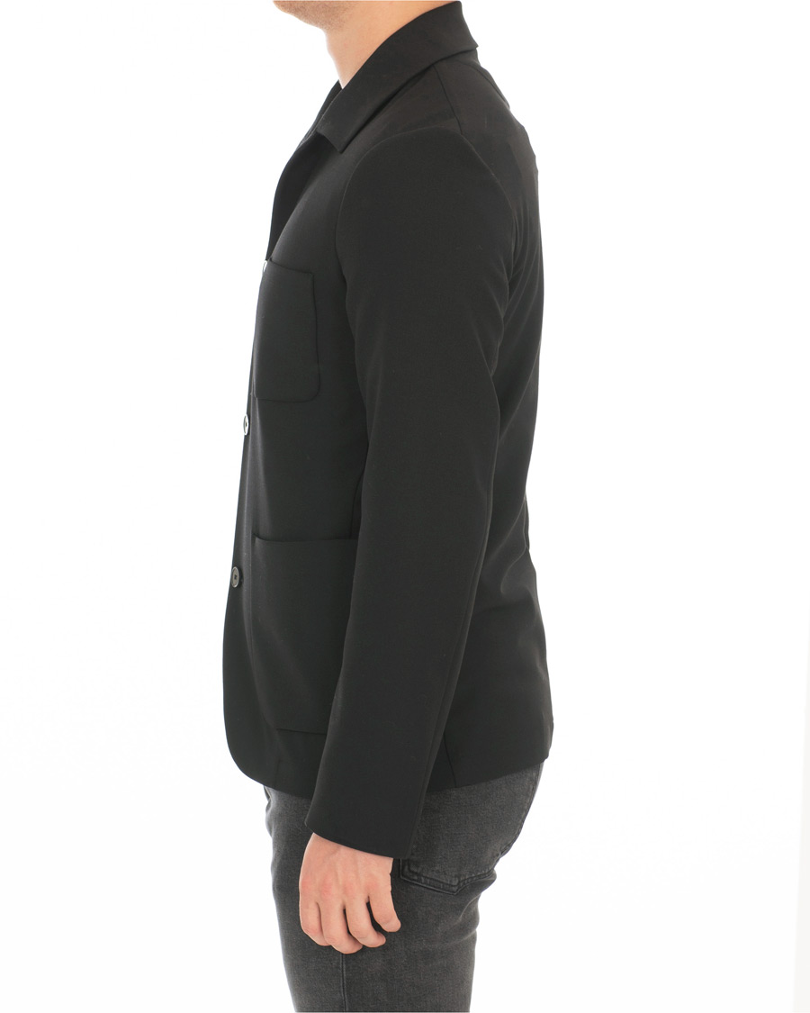 Herre | Skjorter | J.Lindeberg | Oxford Sport Stretch Wool Overshirt Black