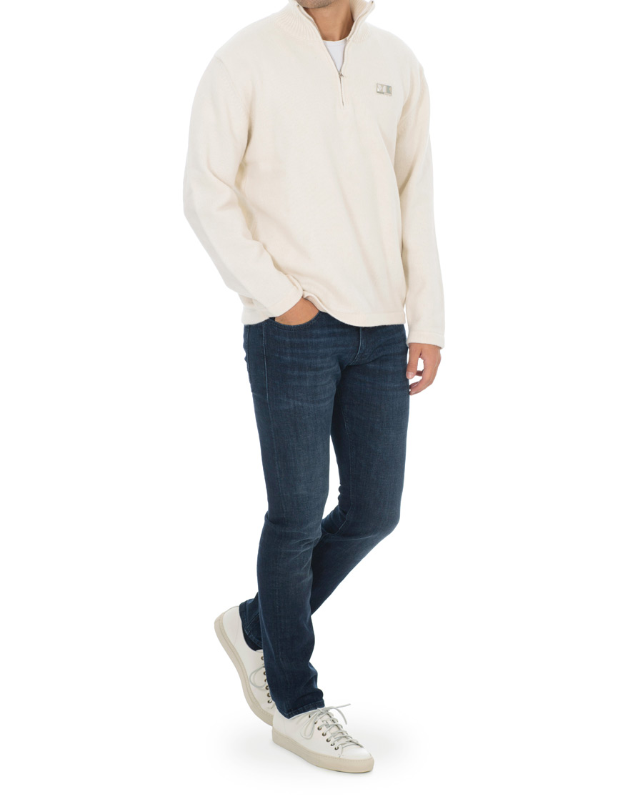 Herre | Gensere | Maison Kitsuné | Wool/Cashmere Zip Collar Pullover Ecru