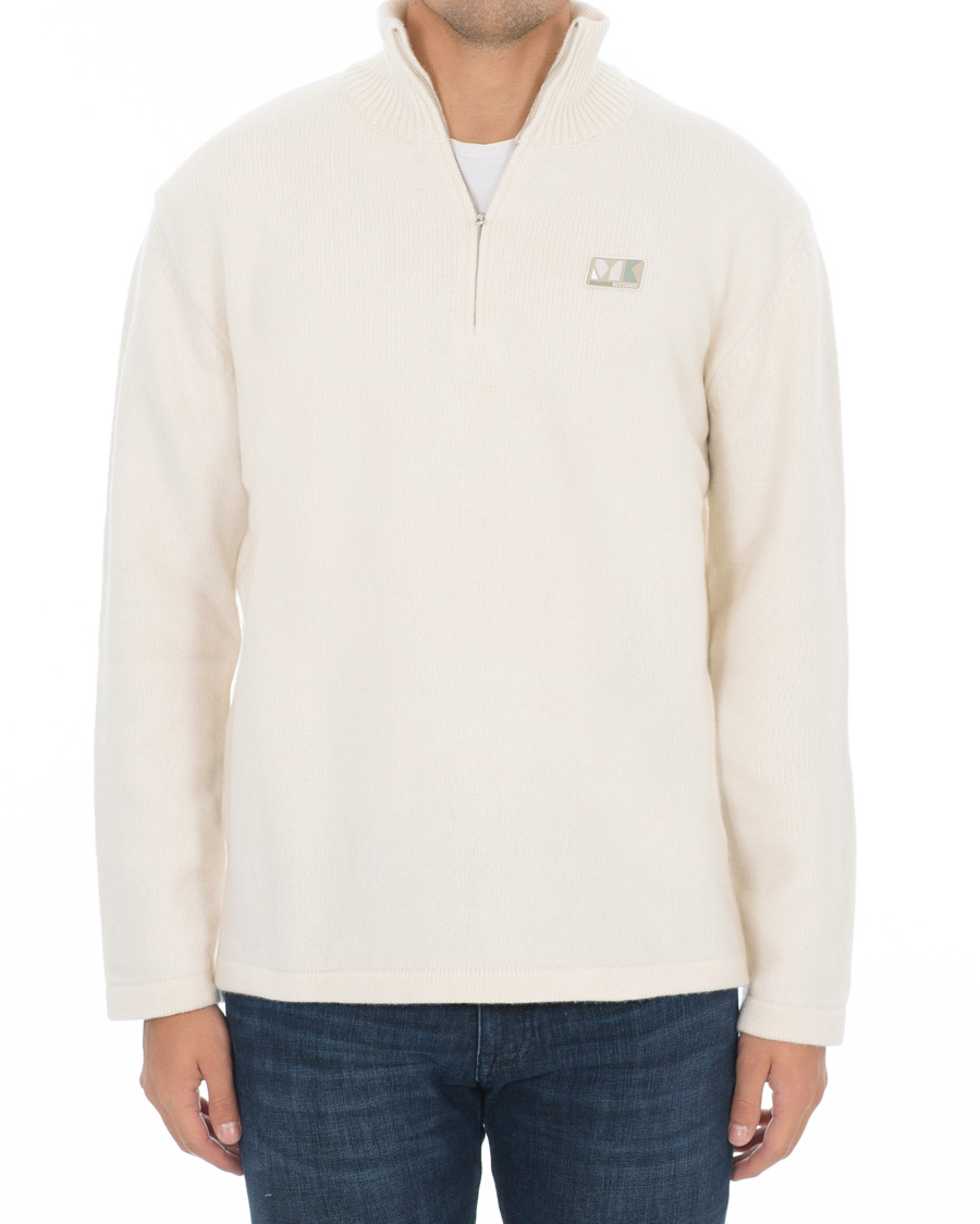Herre | Gensere | Maison Kitsuné | Wool/Cashmere Zip Collar Pullover Ecru