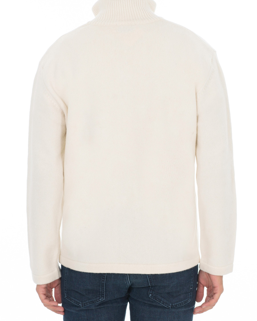 Herre | Gensere | Maison Kitsuné | Wool/Cashmere Zip Collar Pullover Ecru
