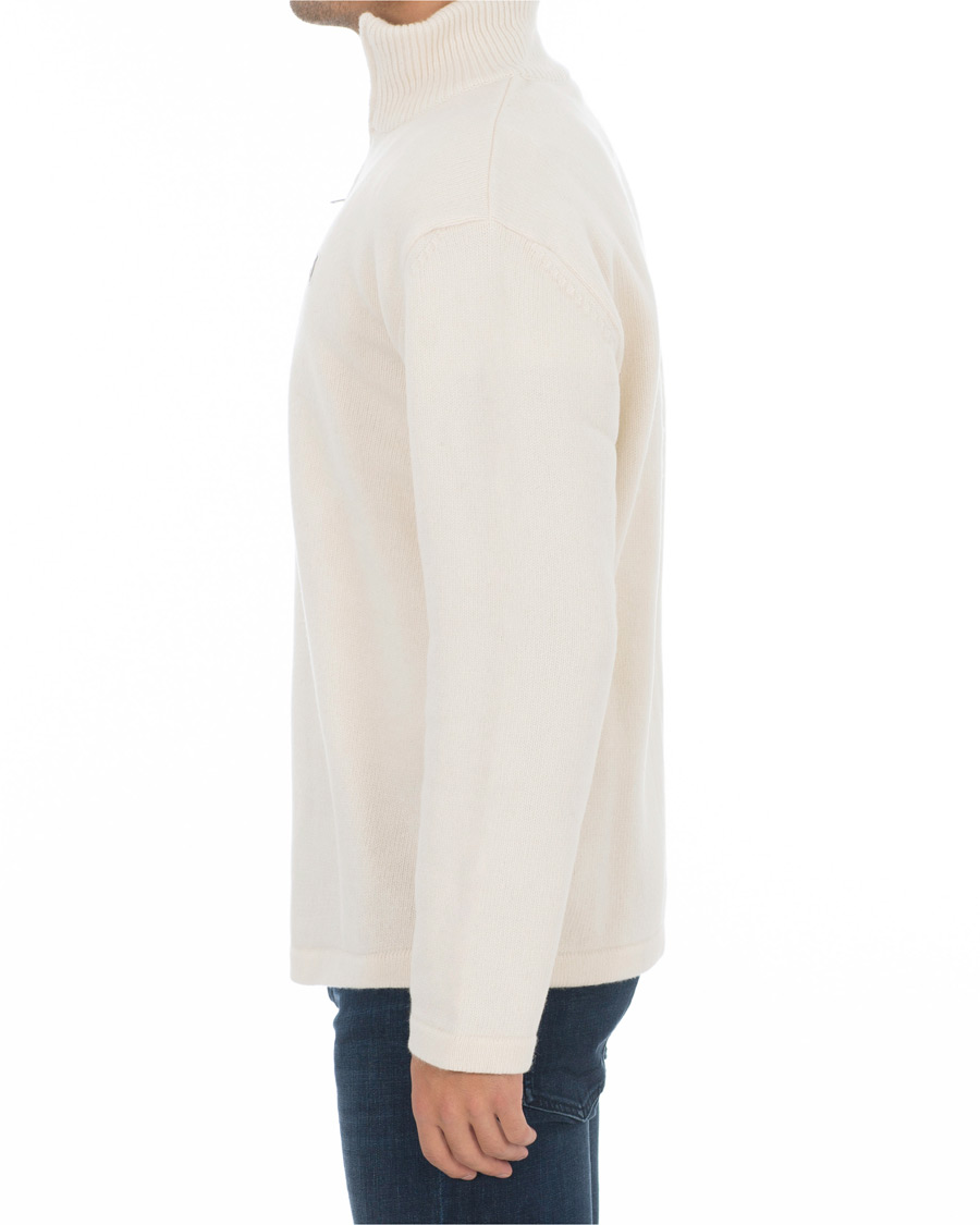 Herre | Gensere | Maison Kitsuné | Wool/Cashmere Zip Collar Pullover Ecru