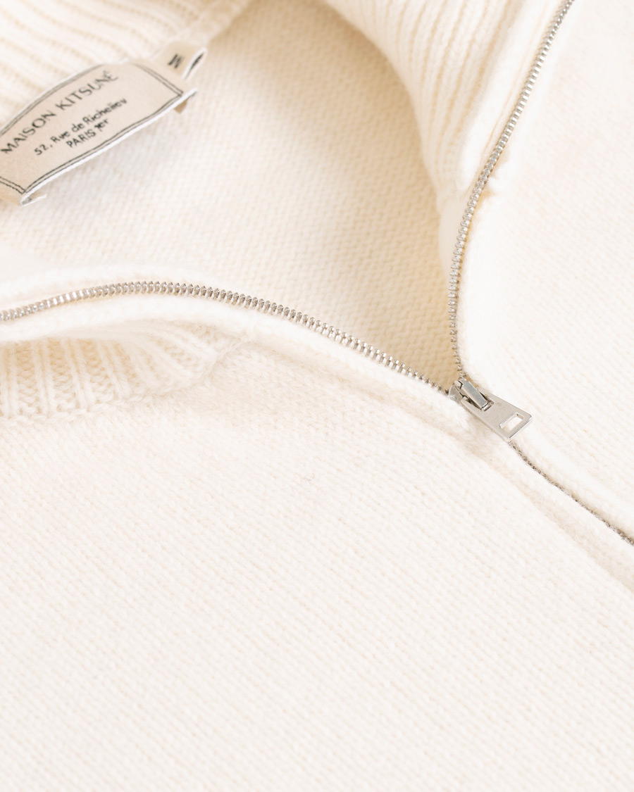 Herre | Gensere | Maison Kitsuné | Wool/Cashmere Zip Collar Pullover Ecru