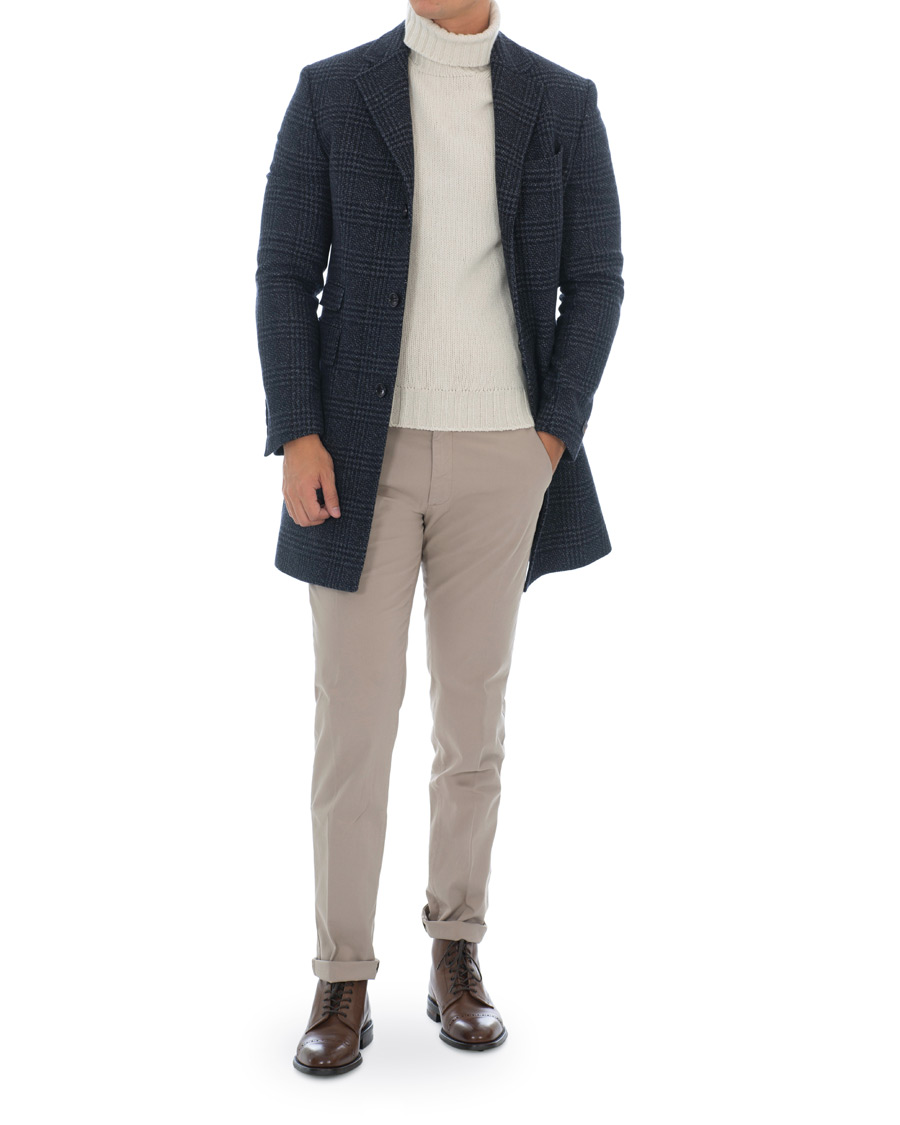Herre | Jakker | Morris | Wesley Check Coat Navy