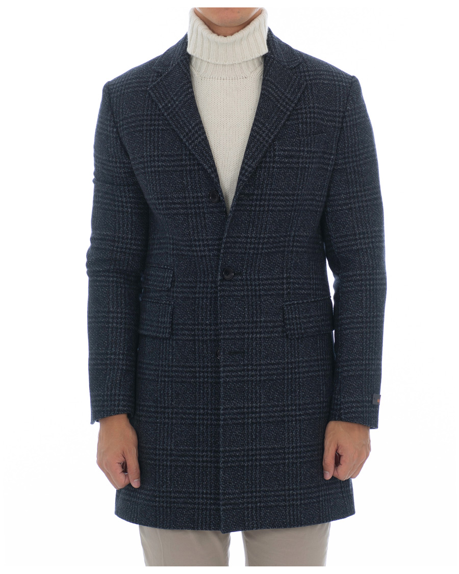 Herre | Jakker | Morris | Wesley Check Coat Navy