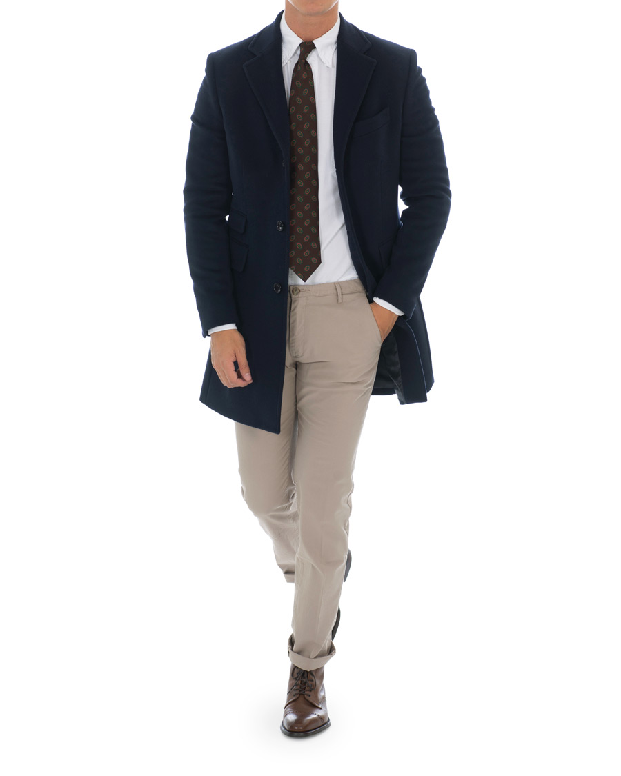 Herre | Jakker | Morris | Wesley Wool/Cashmere Coat Navy