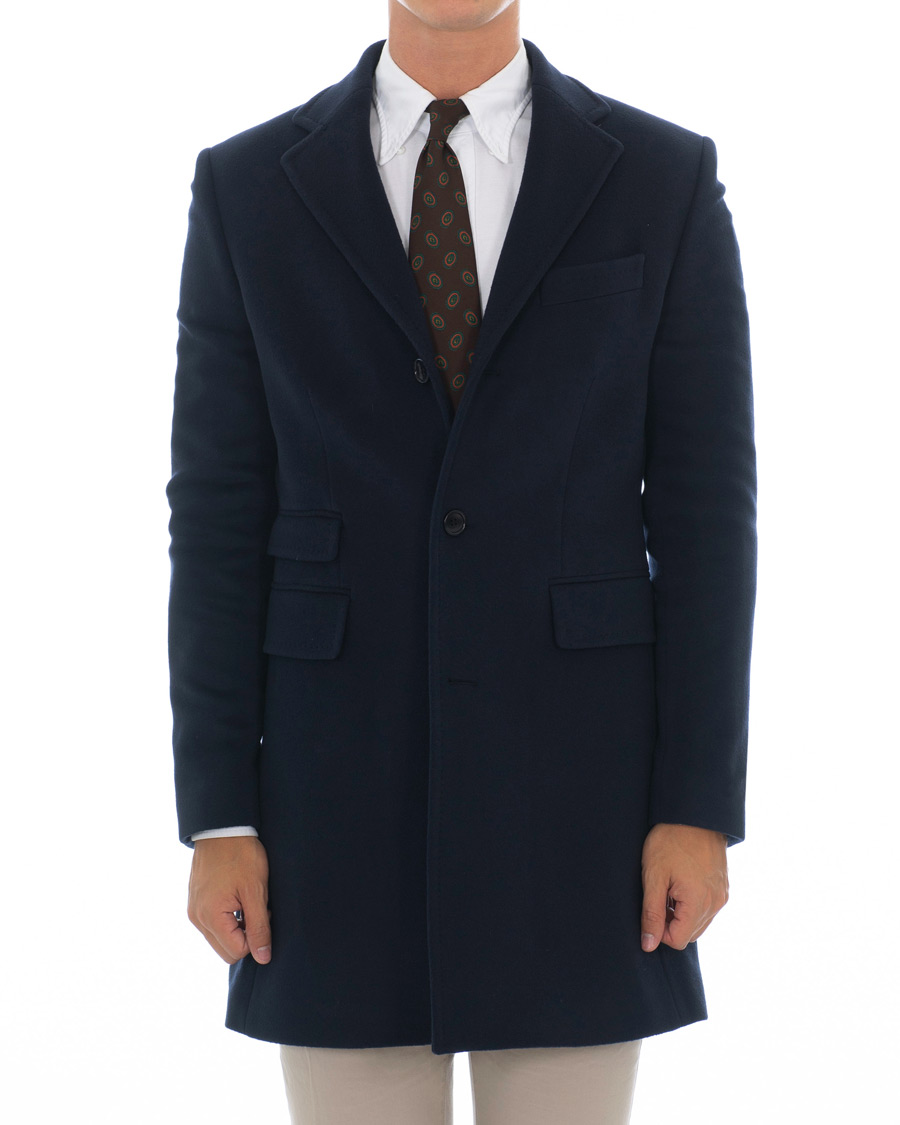 Herre | Jakker | Morris | Wesley Wool/Cashmere Coat Navy