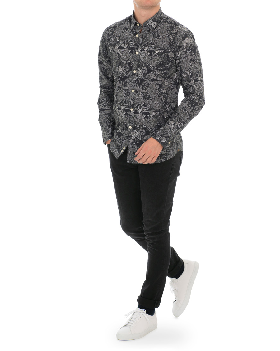 Herre | Skjorter | Morris | Montaron Printed Paisley Shirt Grey