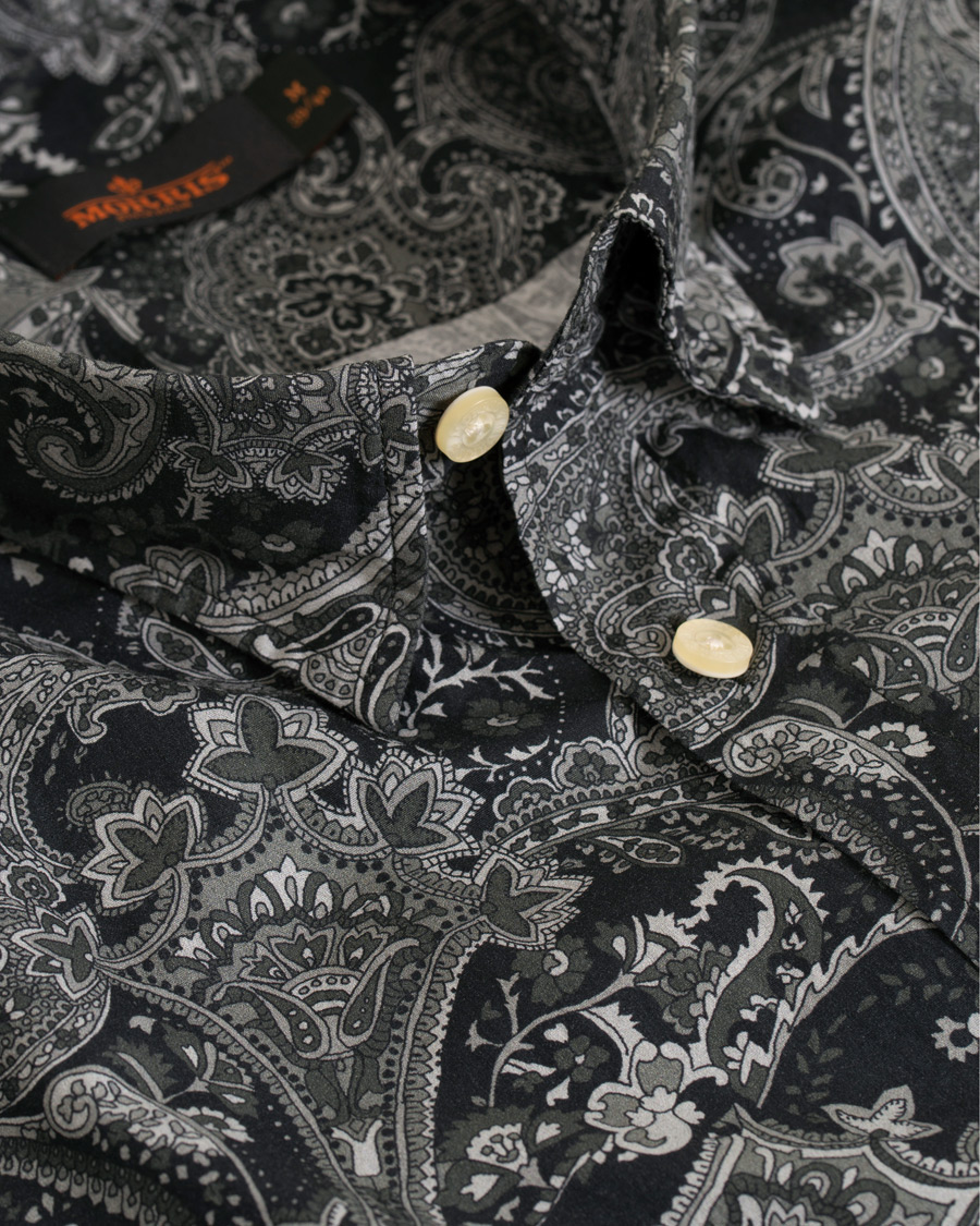 Herre | Skjorter | Morris | Montaron Printed Paisley Shirt Grey