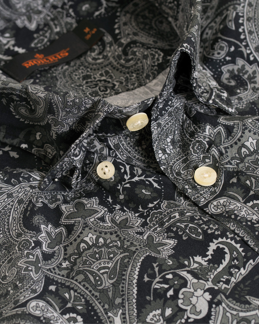 Herre | Skjorter | Morris | Montaron Printed Paisley Shirt Grey