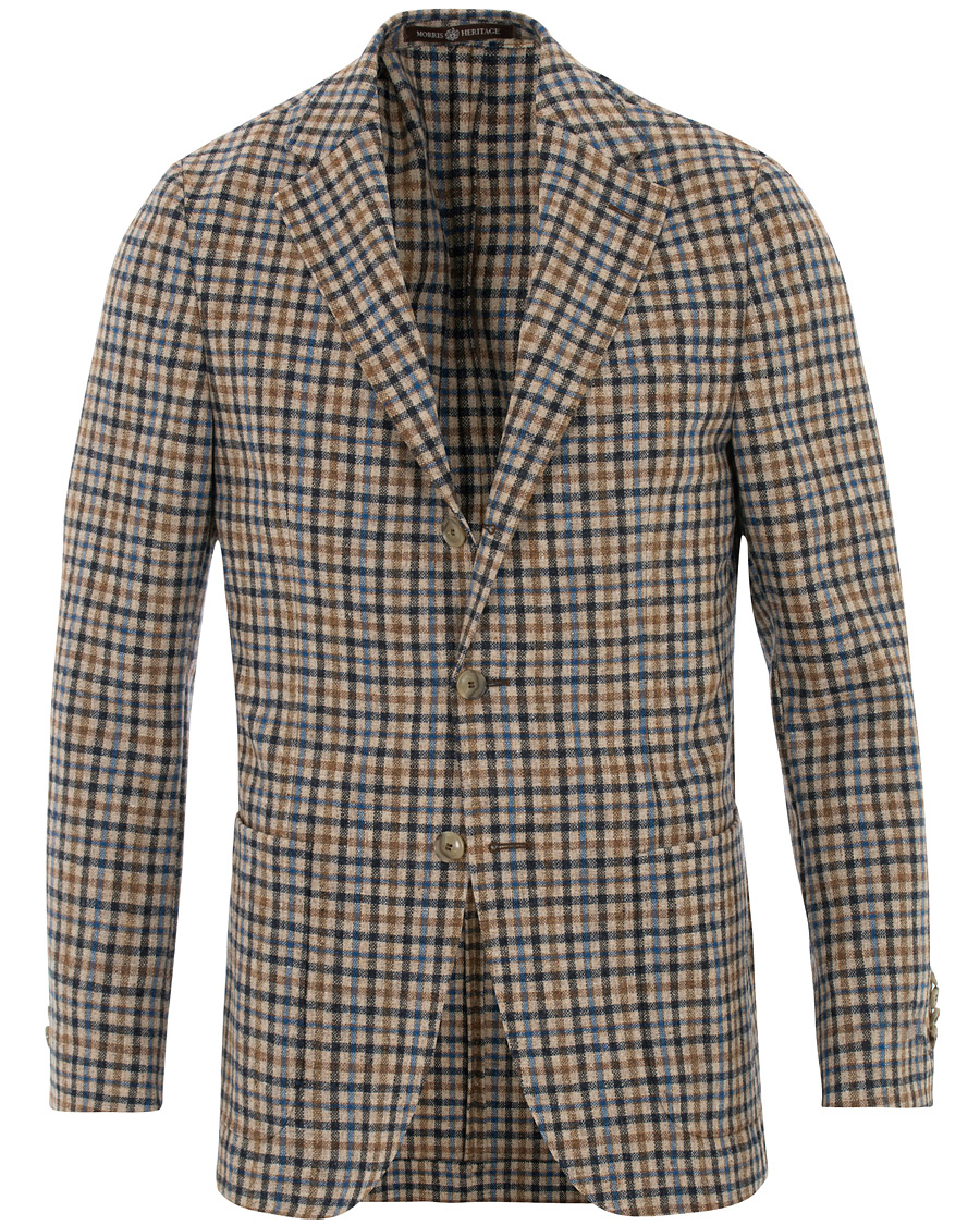 Herre | Dressjakker | Morris Heritage | John Colour Check Wool Blazer Brown