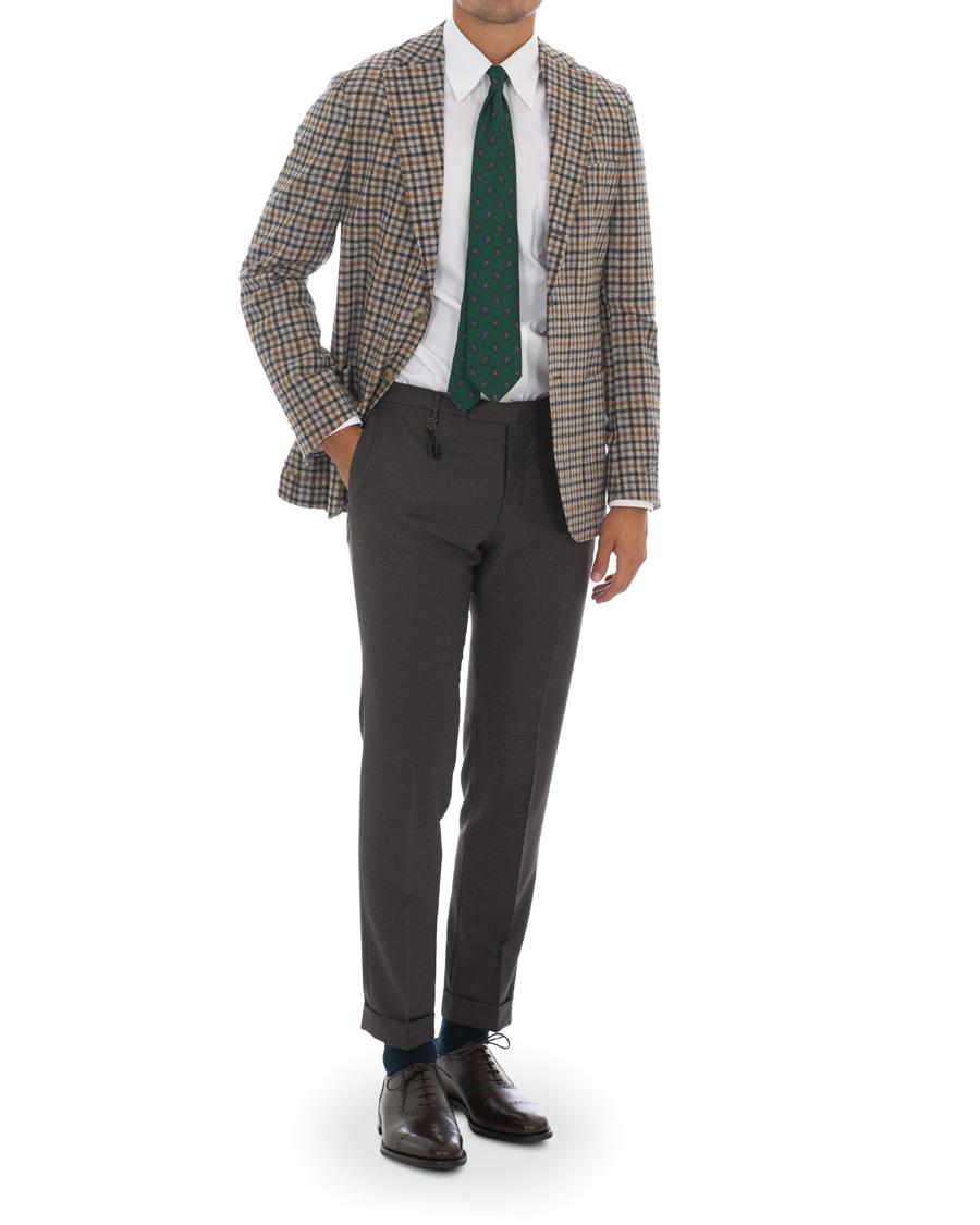 Herre | Dressjakker | Morris Heritage | John Colour Check Wool Blazer Brown