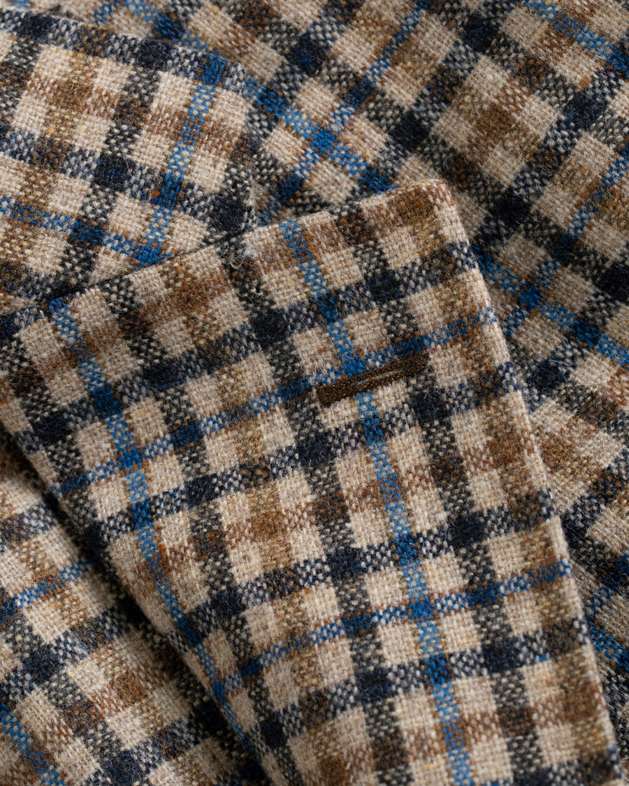Herre | Dressjakker | Morris Heritage | John Colour Check Wool Blazer Brown