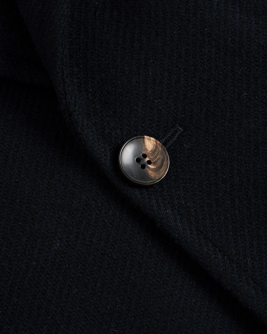 Herre | Jakker | Morris Heritage | Structured Wool Peak Lapel Coat Navy