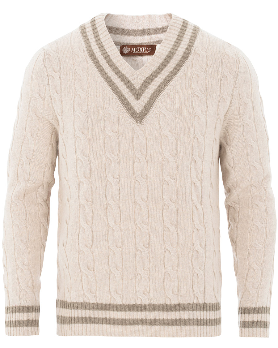 Herre | Gensere | Morris Heritage | Heritage Cricket Cashmere Sweater Off White