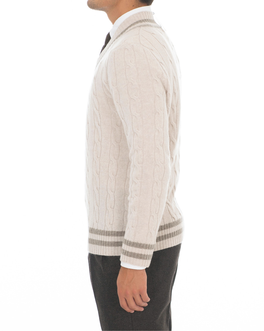 Herre | Gensere | Morris Heritage | Heritage Cricket Cashmere Sweater Off White