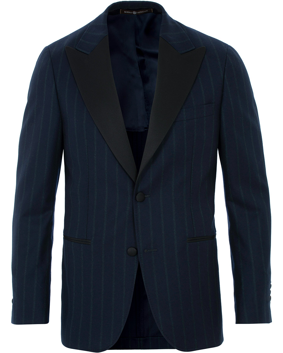 Herre | Dressjakker | Morris Heritage | Striped Limited Tuxedo Blazer Navy
