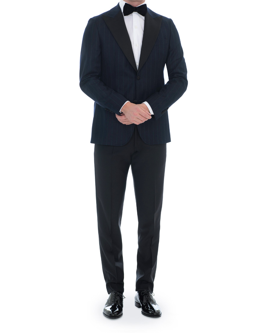 Herre | Dressjakker | Morris Heritage | Striped Limited Tuxedo Blazer Navy
