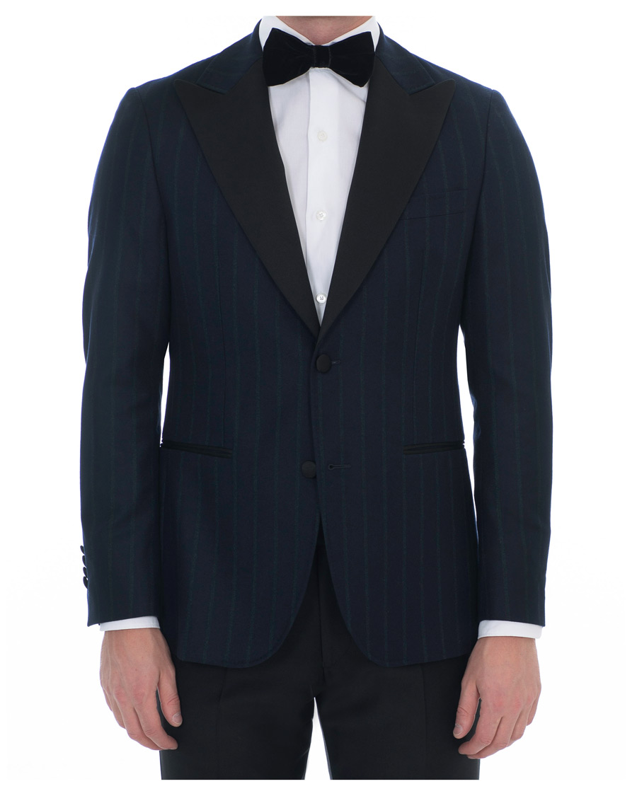 Herre | Dressjakker | Morris Heritage | Striped Limited Tuxedo Blazer Navy