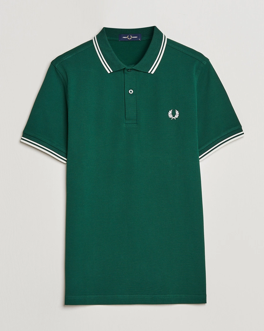 Herre | Pikéer | Fred Perry | Twin Tipped Polo Shirt Ivy/Snow White