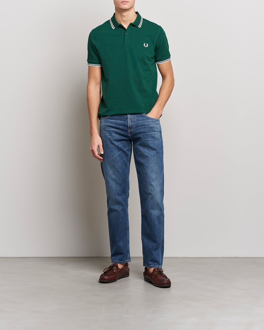 Herre | Klær | Fred Perry | Polo Twin Tip Ivy/Snow White
