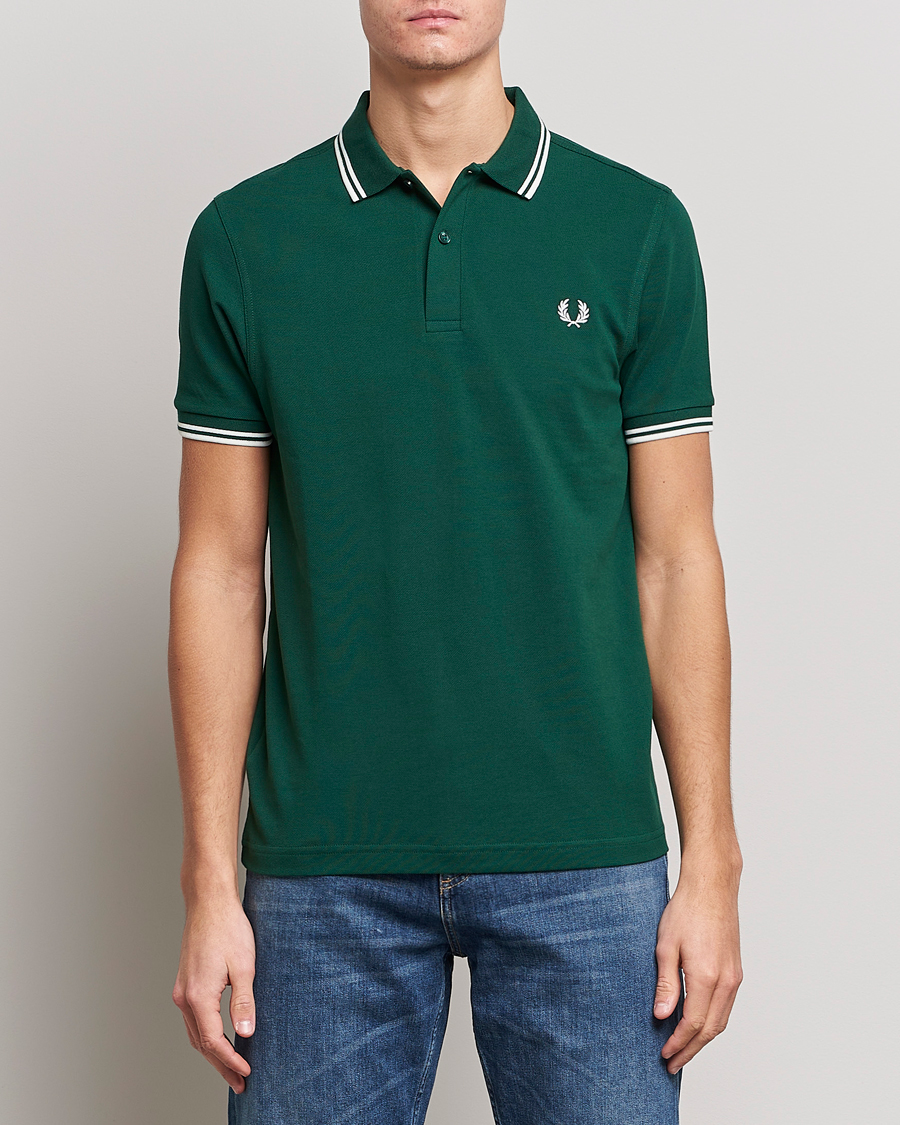 Herre | Pikéer | Fred Perry | Twin Tipped Polo Shirt Ivy/Snow White