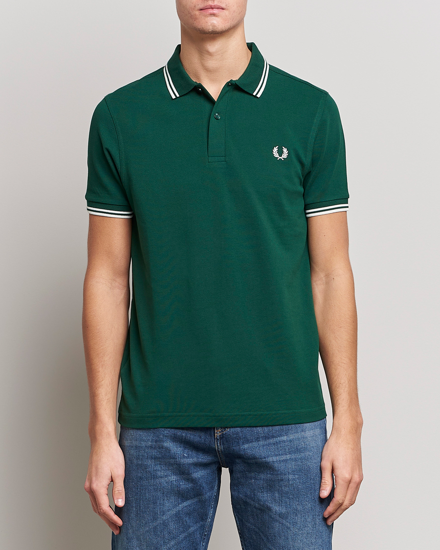 Herre | | Fred Perry | Twin Tipped Polo Shirt Ivy/Snow White
