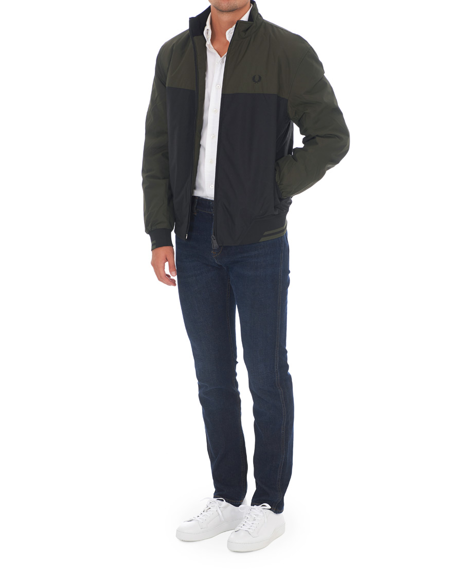 Herre | Jakker | Fred Perry | Colour Block Sports Jacket Hunting Green