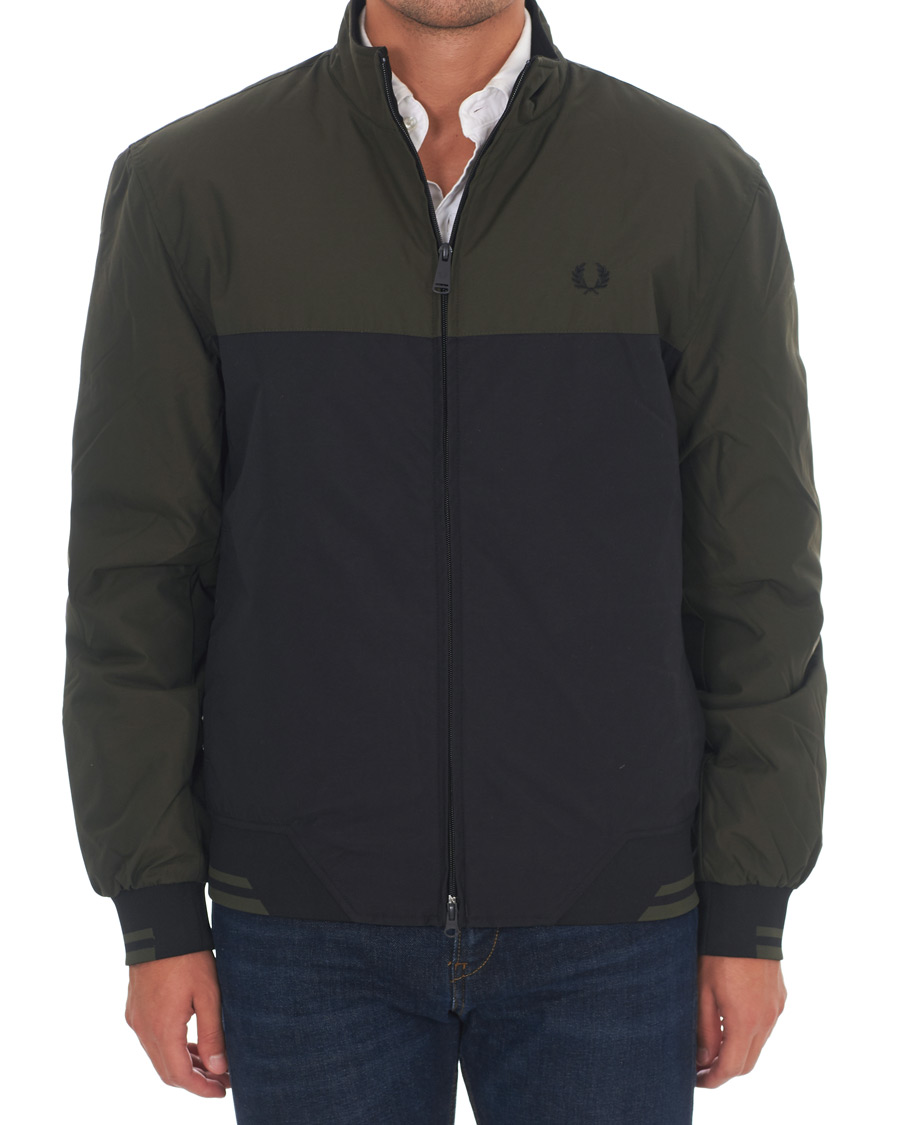 Herre | Jakker | Fred Perry | Colour Block Sports Jacket Hunting Green