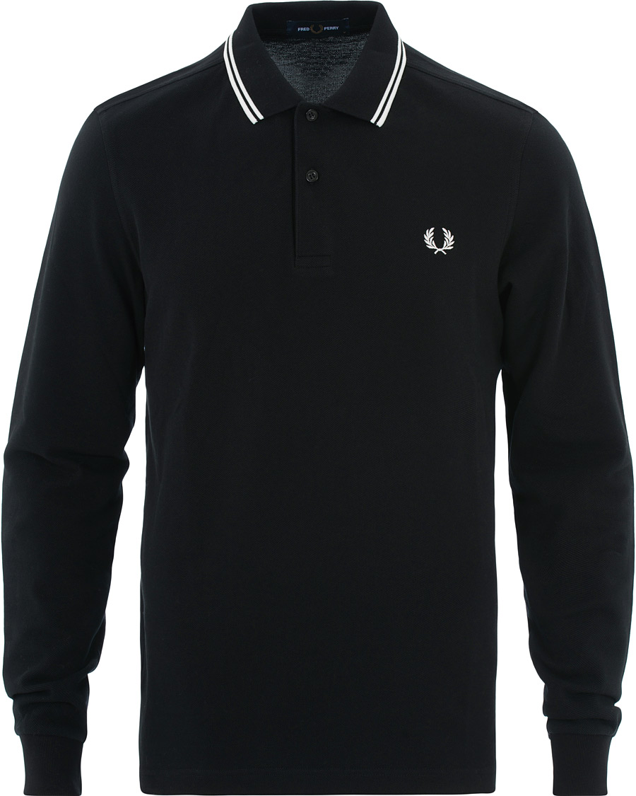 Herre | Gensere | Fred Perry | Slim Fit Long Sleeve Polo Twin Tip Black