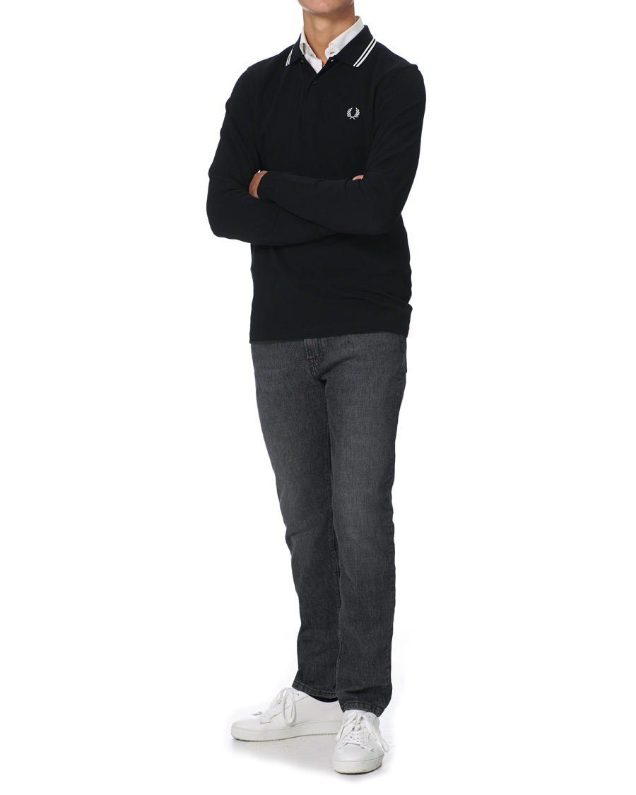 Herre | Gensere | Fred Perry | Slim Fit Long Sleeve Polo Twin Tip Black