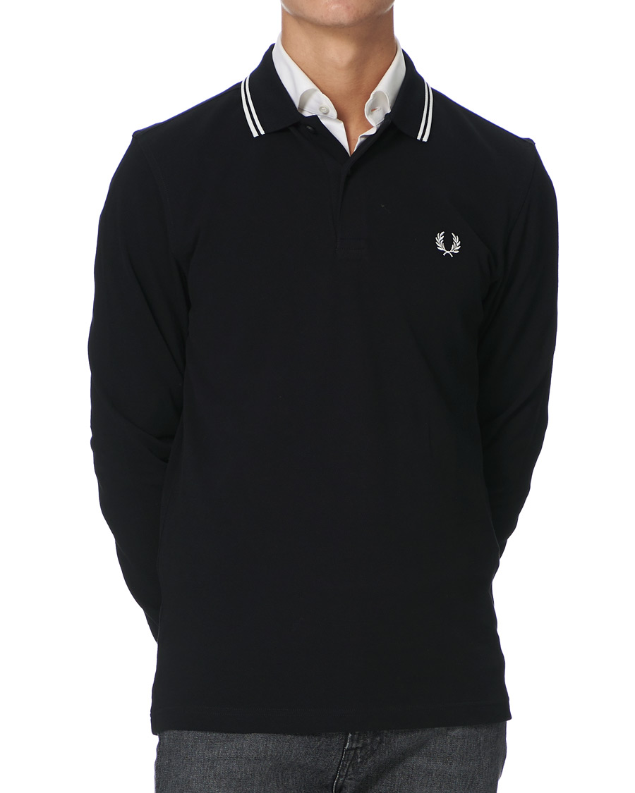 Herre | Gensere | Fred Perry | Slim Fit Long Sleeve Polo Twin Tip Black
