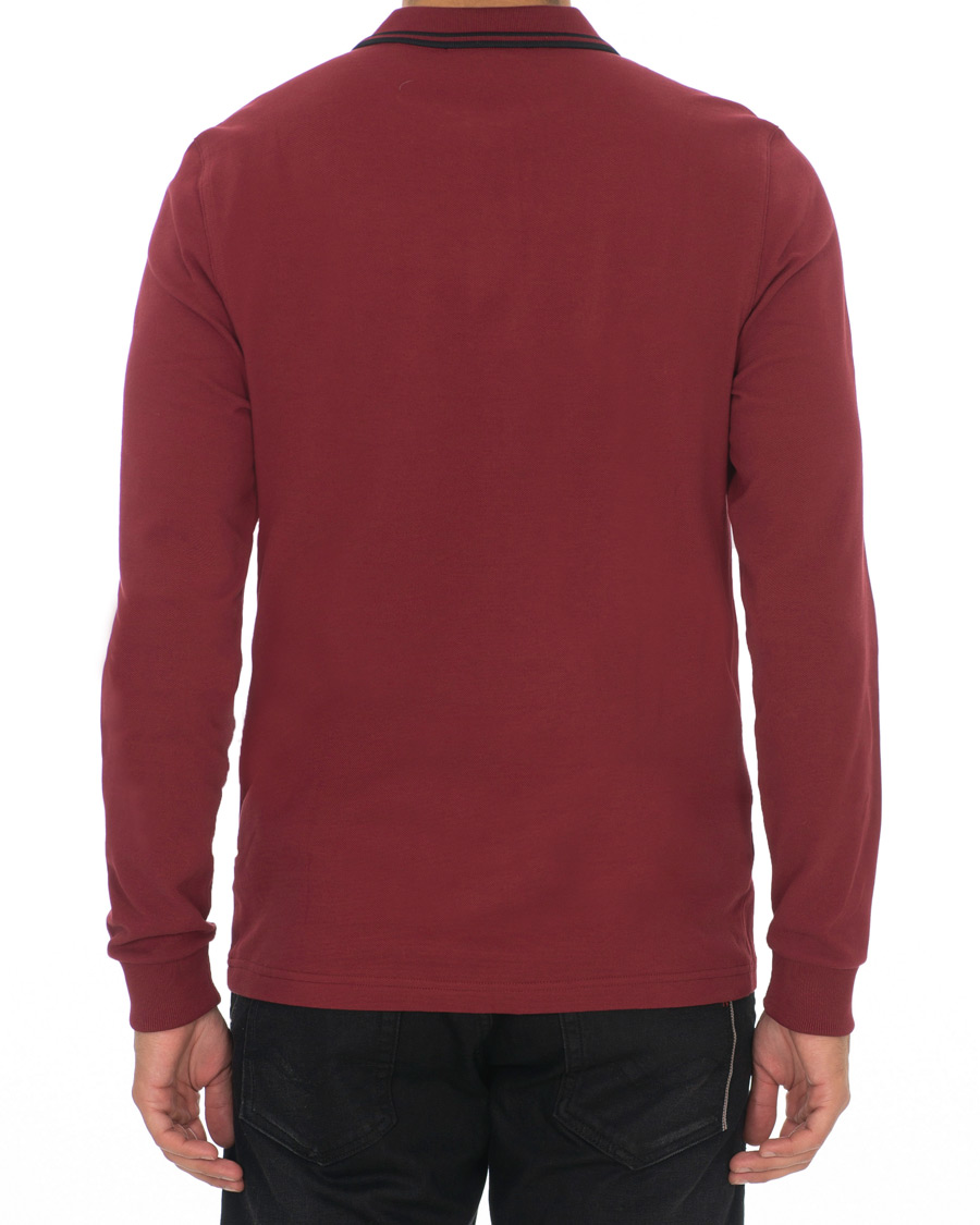 Herre | Gensere | Fred Perry | Slim Fit Long Sleeve Polo Twin Tip Wine Red