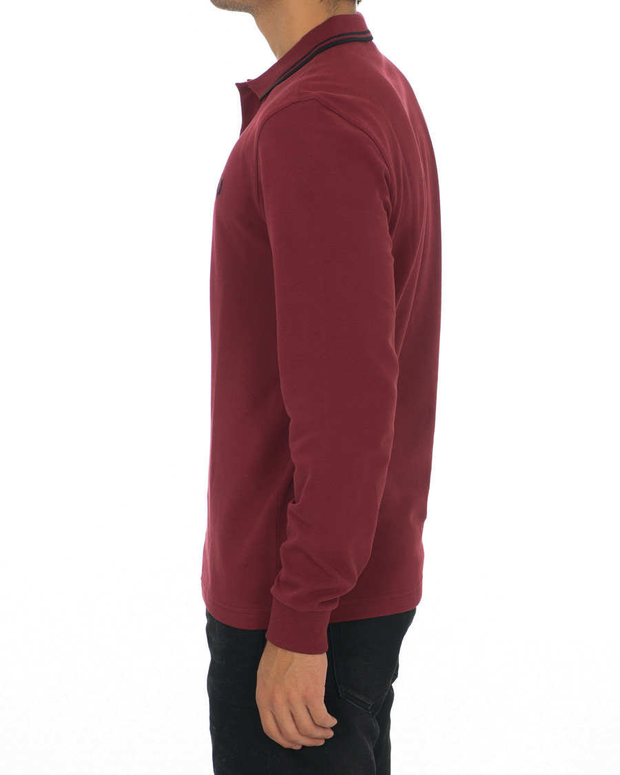 Herre | Gensere | Fred Perry | Slim Fit Long Sleeve Polo Twin Tip Wine Red