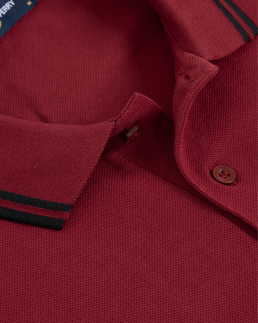 Herre | Gensere | Fred Perry | Slim Fit Long Sleeve Polo Twin Tip Wine Red