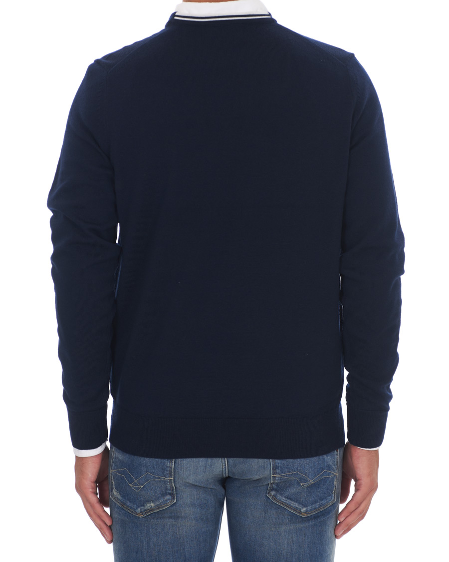 Herre | Gensere | Fred Perry | Merino Wool Crew Neck Pullover Carbon Blue