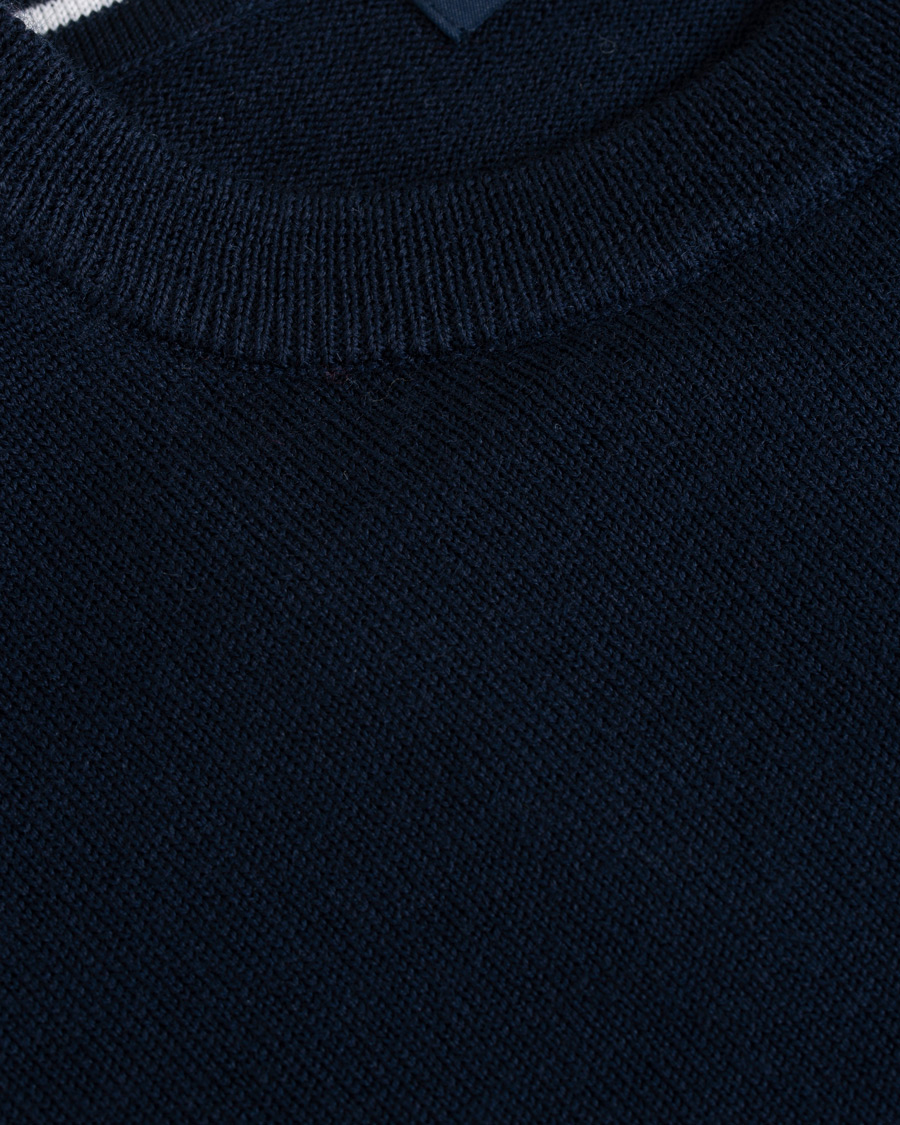 Herre | Gensere | Fred Perry | Merino Wool Crew Neck Pullover Carbon Blue