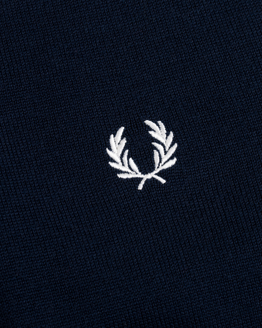Herre | Gensere | Fred Perry | Merino Wool Crew Neck Pullover Carbon Blue