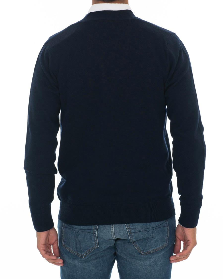 Herre | Gensere | Fred Perry | Merino Wool Cardigan Carbon Blue