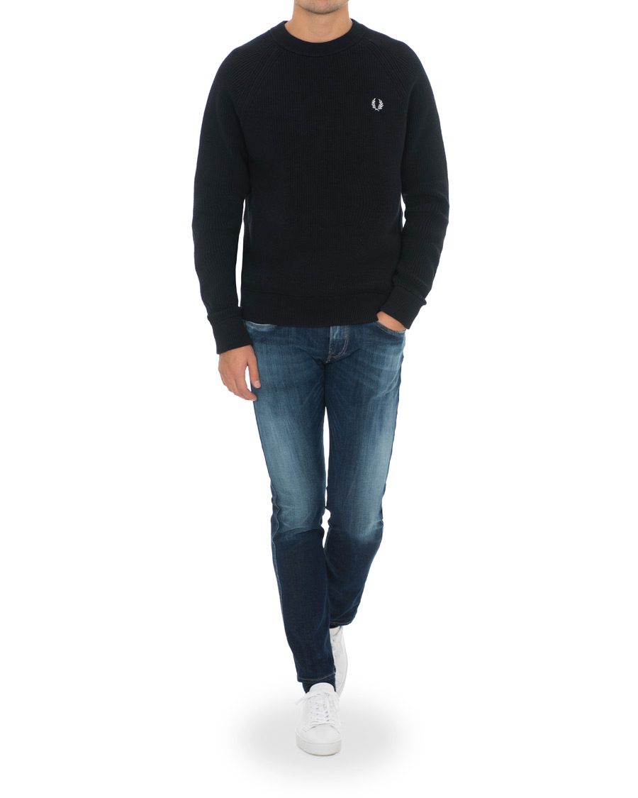 Herre | Gensere | Fred Perry | Ribbed Crew Neck Jumper Black