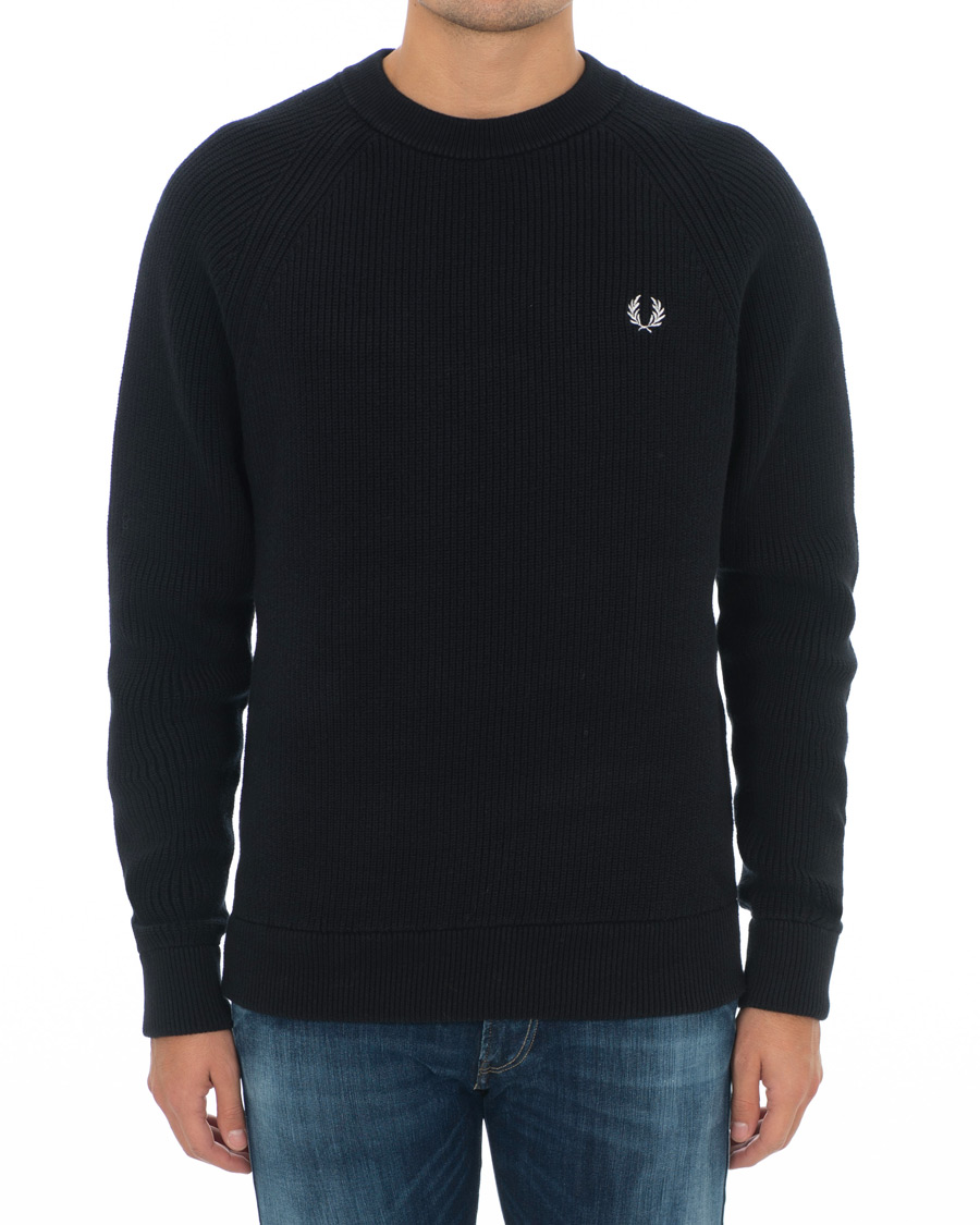 Herre | Gensere | Fred Perry | Ribbed Crew Neck Jumper Black