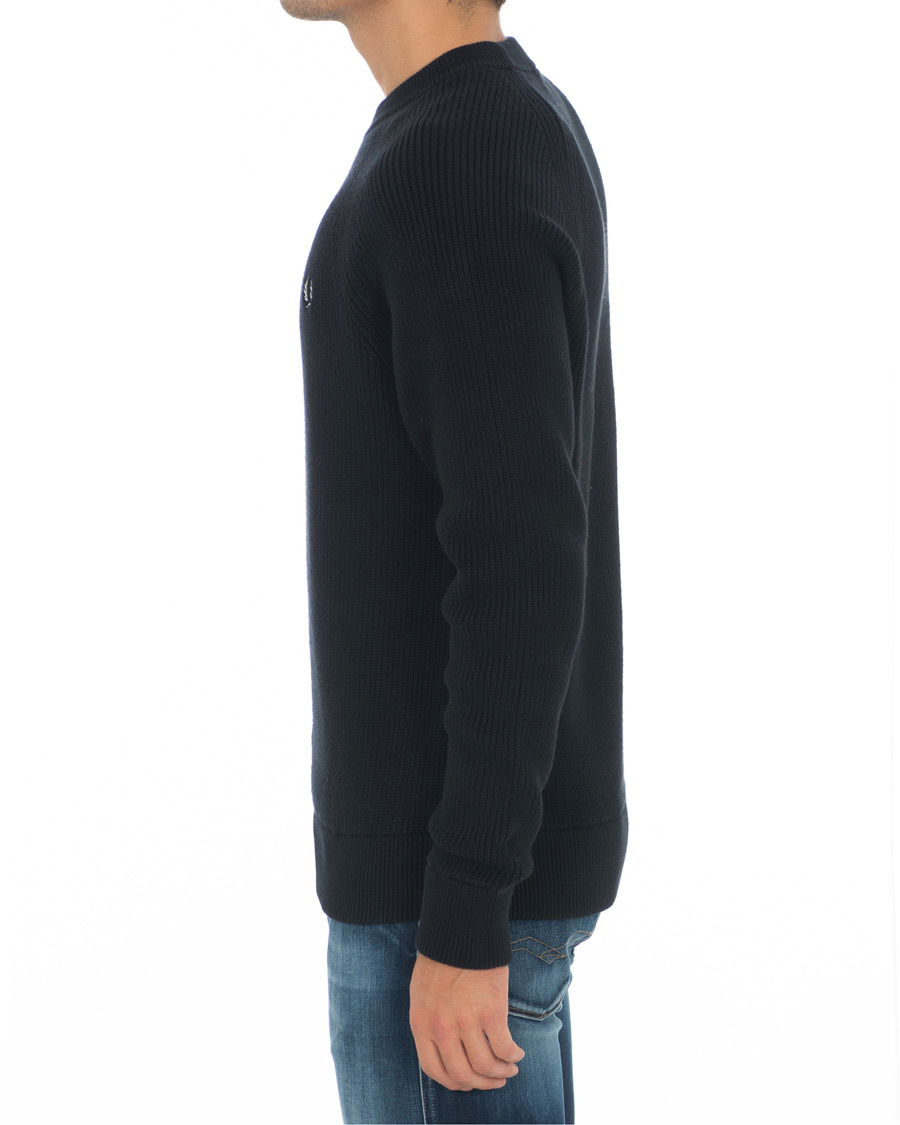 Herre | Gensere | Fred Perry | Ribbed Crew Neck Jumper Black