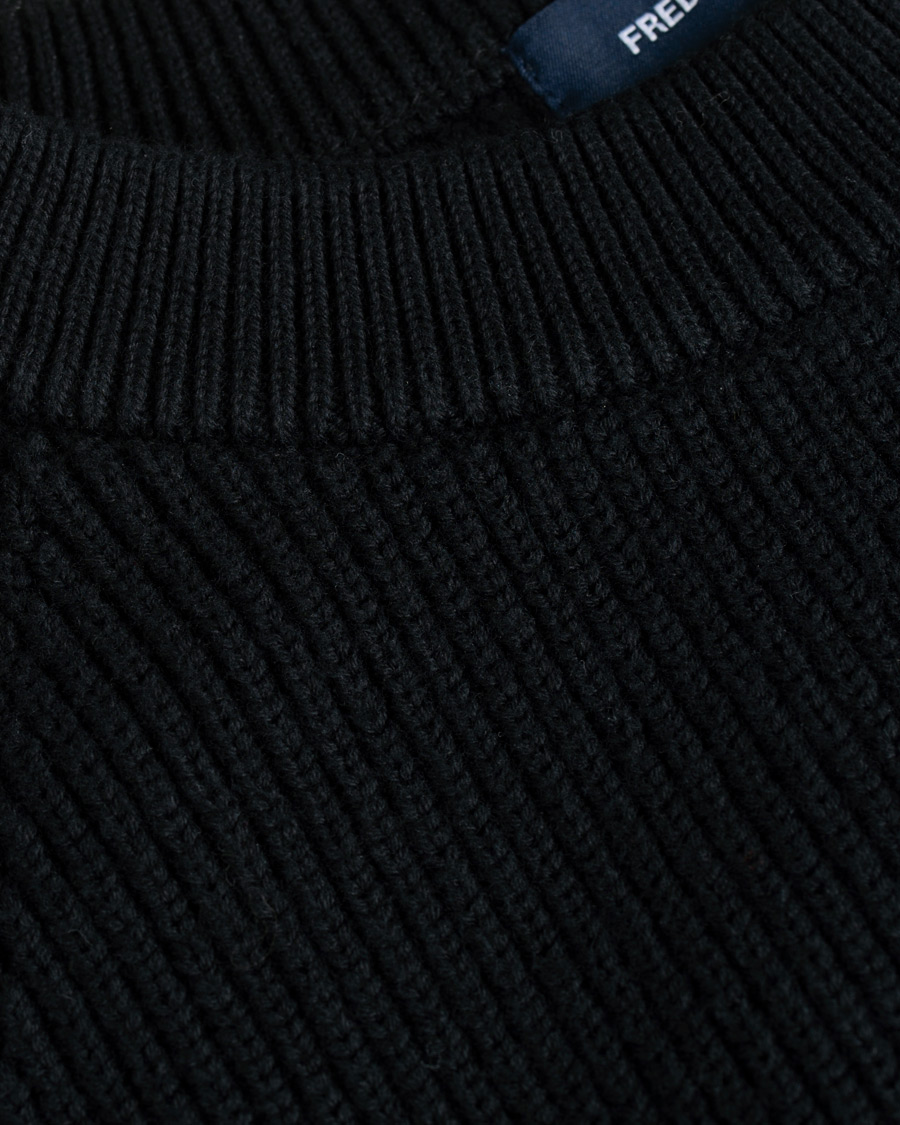 Herre | Gensere | Fred Perry | Ribbed Crew Neck Jumper Black