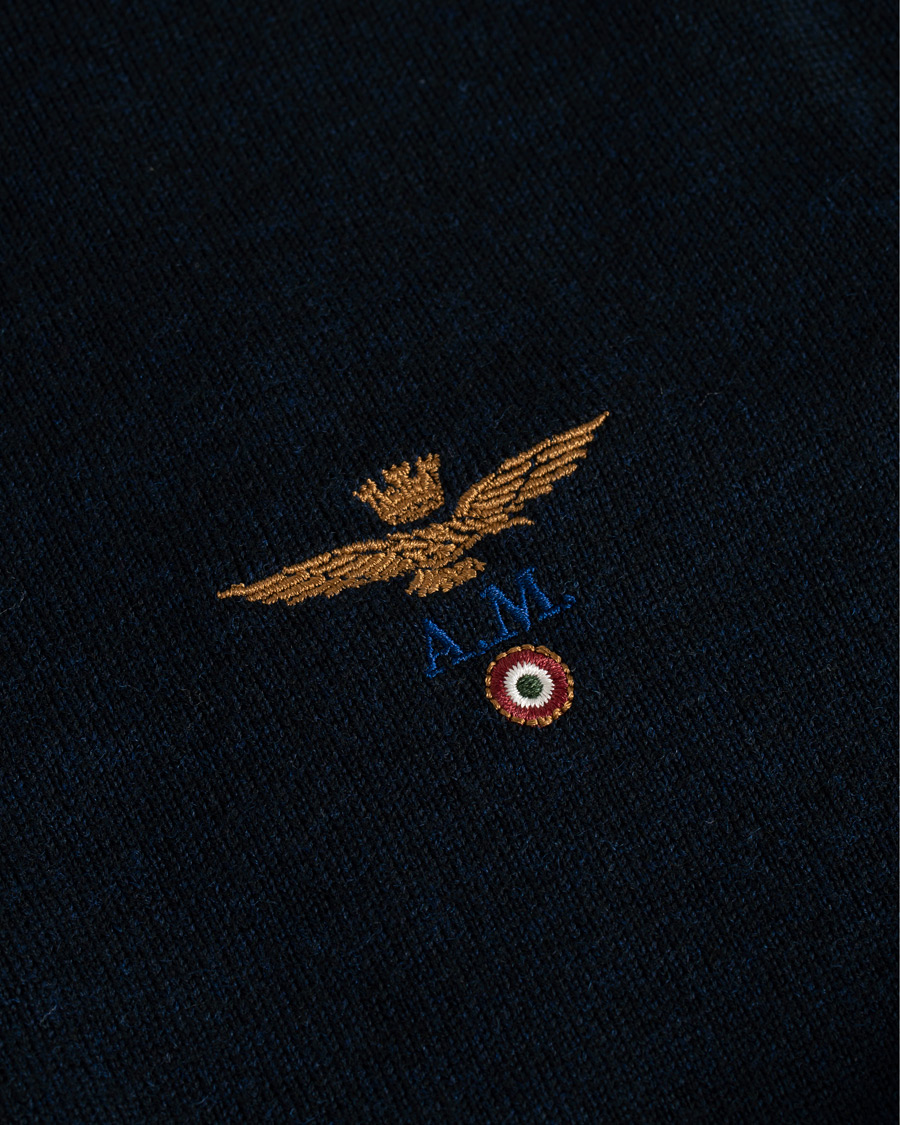 Herre | Gensere | Aeronautica Militare | MA1188 Merino Half Zip Navy