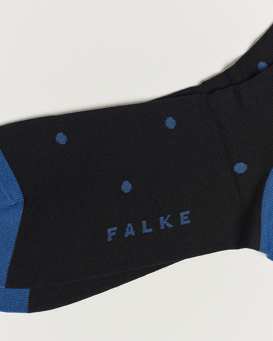 Herre | Undertøy | Falke | Cotton Dot Sock Black/Sapphire